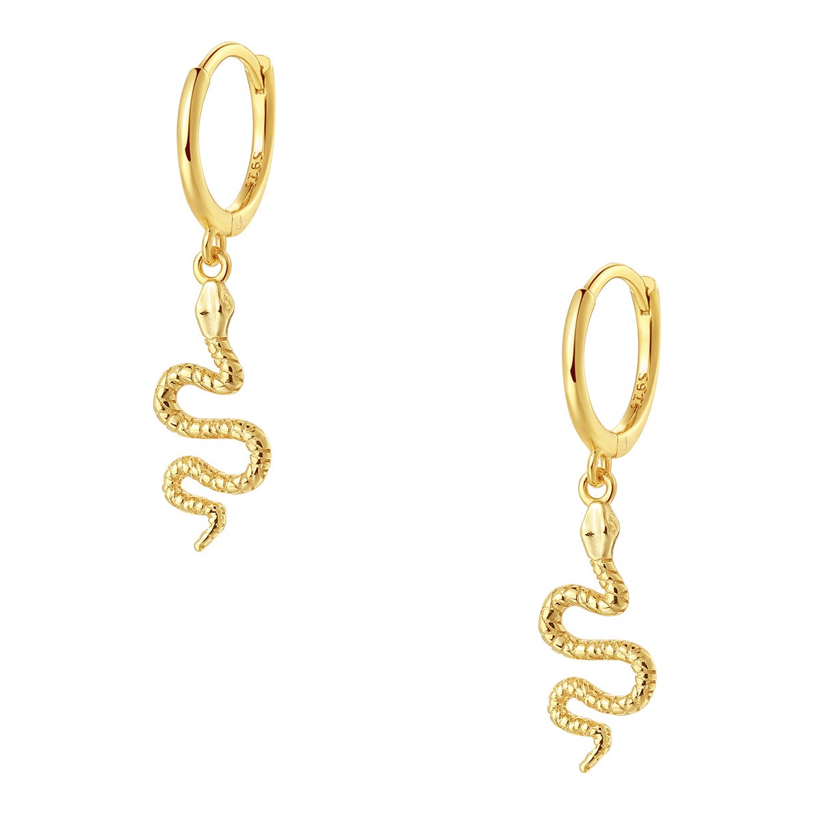 Hey Happiness Snake Huggie Ohrringe Sterlingsilber Gold