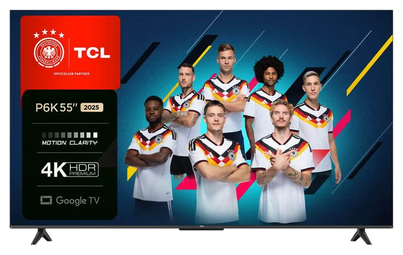 TCL 55P6K 55 Zoll Smart Television: 4K UHD HDR TV mit Google TV