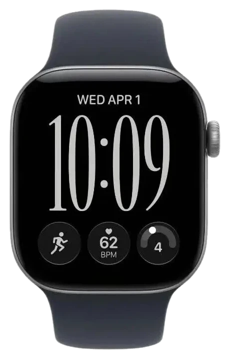 Apple Watch Series 12 GPS 42 mm Space Grau Aluminium Smartwatch mit Marineblau