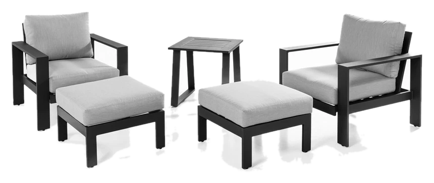 Green Yard 11tlg. Gartenlounge mit Tisch 2 Sessel inkl. 2 Hocker aus Aluminium