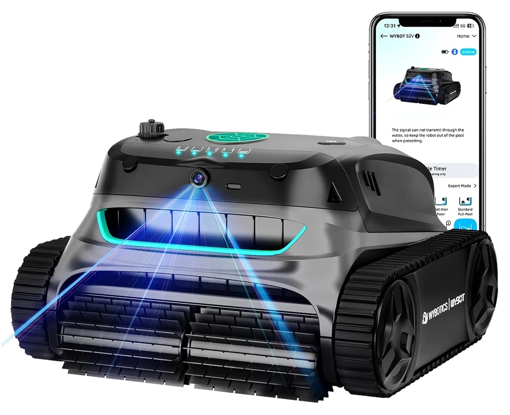 WYBOT S2 Vision Kabelloser Poolroboter mit KI-Kamera für Pools bis 300 m²