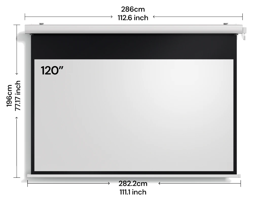 AWOL Valerion 120'' Wetterfeste Motorisierte Ausfahrbare Matte Weiß Leinwand