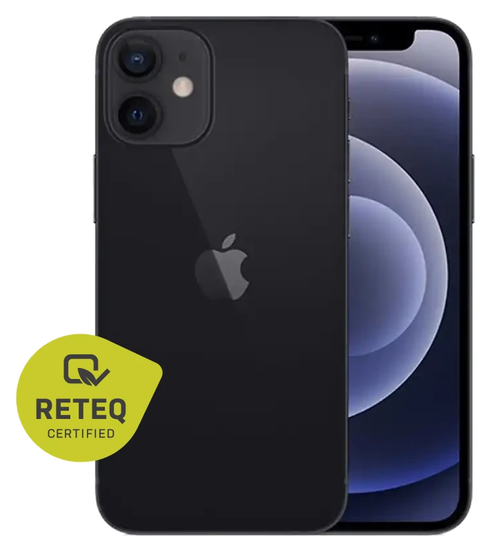 RETEQ Certified Apple iPhone 12 Mini Black 128GB (Refurbished) iOS