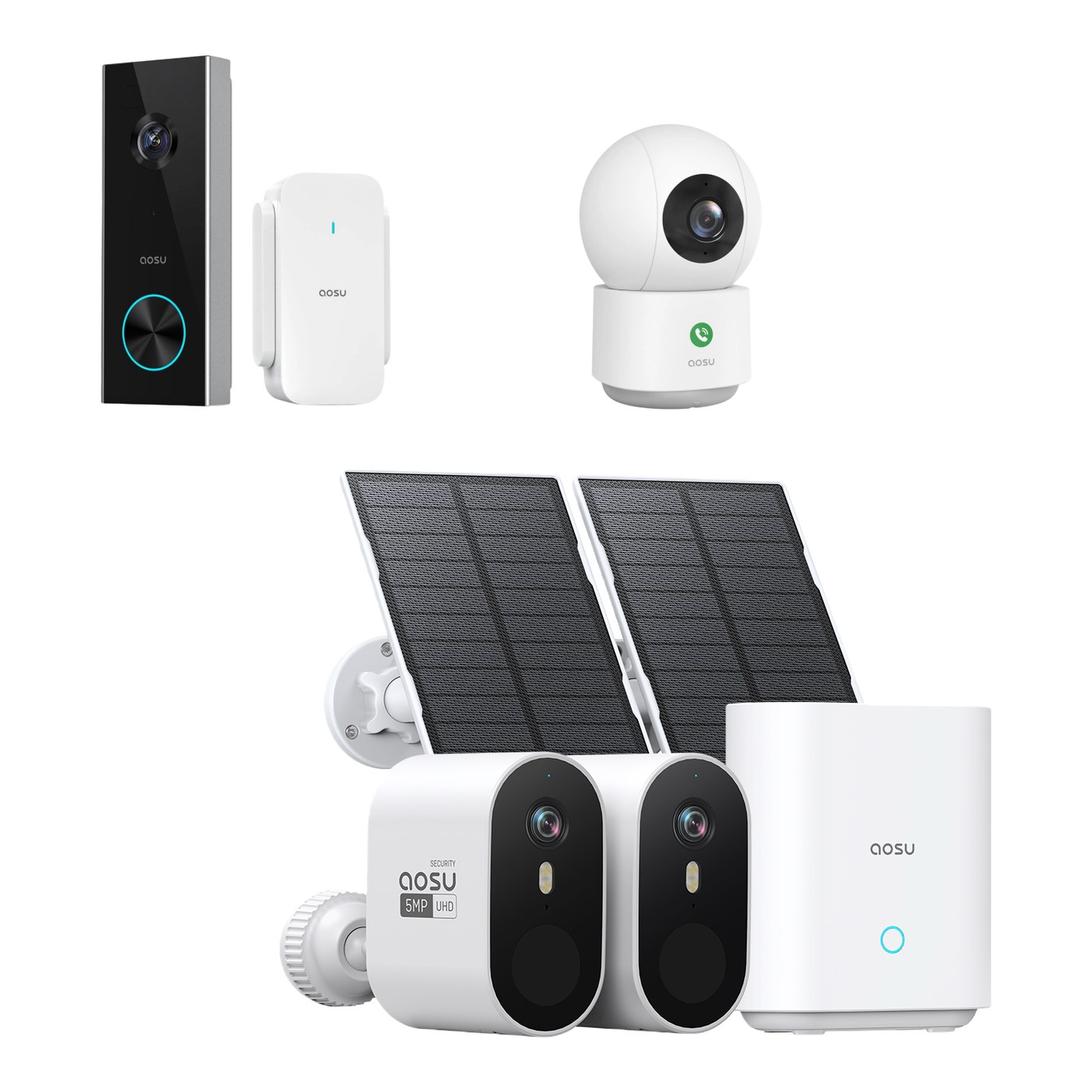 aosu | SECURITY SolarCam System Max + Video-Türklingel Pro + IndoorCam P1