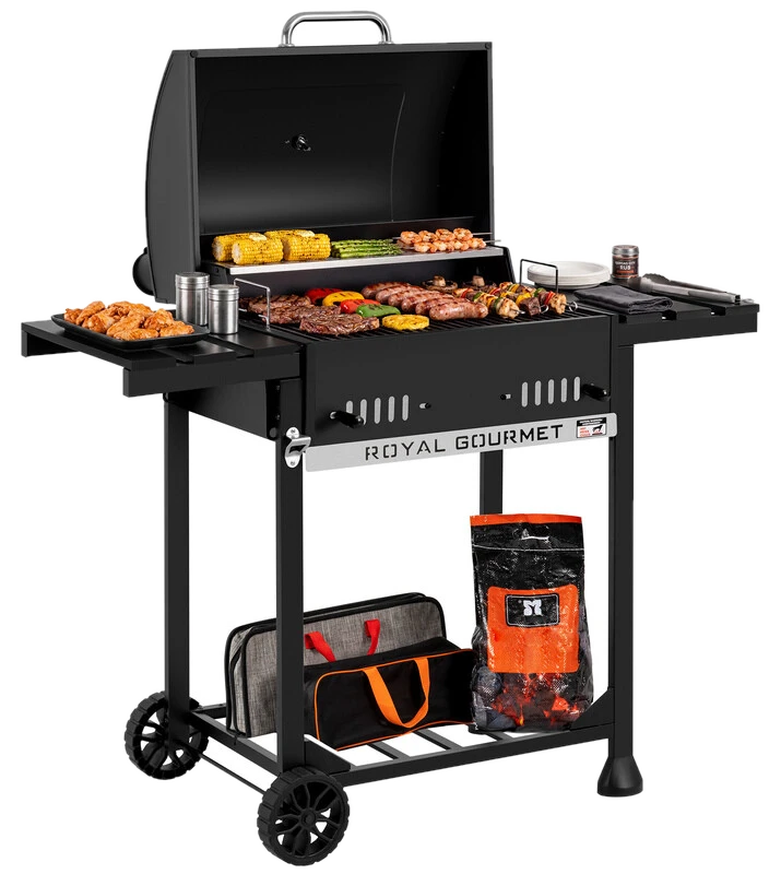 Royal Gourmet Schwarzer Holzkohlegrill und Smoker