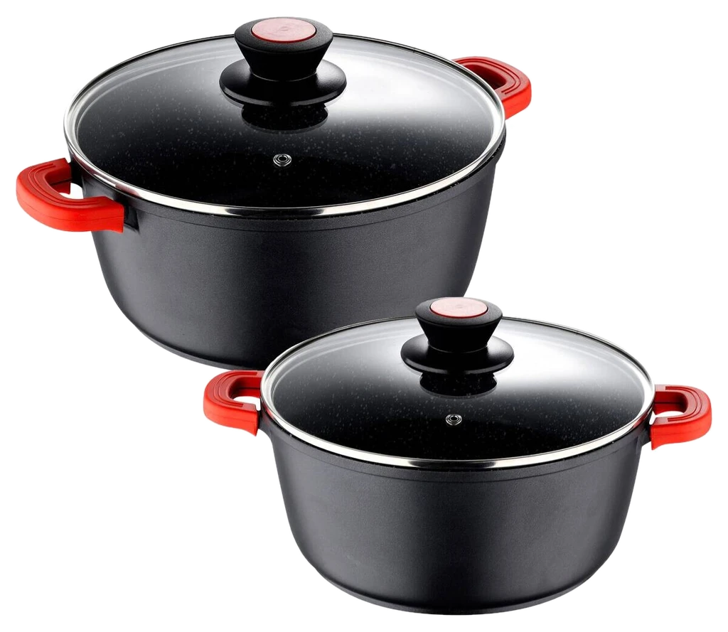 BERGNER Topfset Chroma schwarz Aluminium 2 tlg