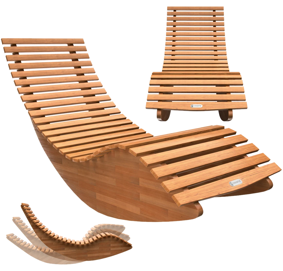 Casaria® Saunaliege Java 155x60x93cm Akazie FSC®-zertifiziert