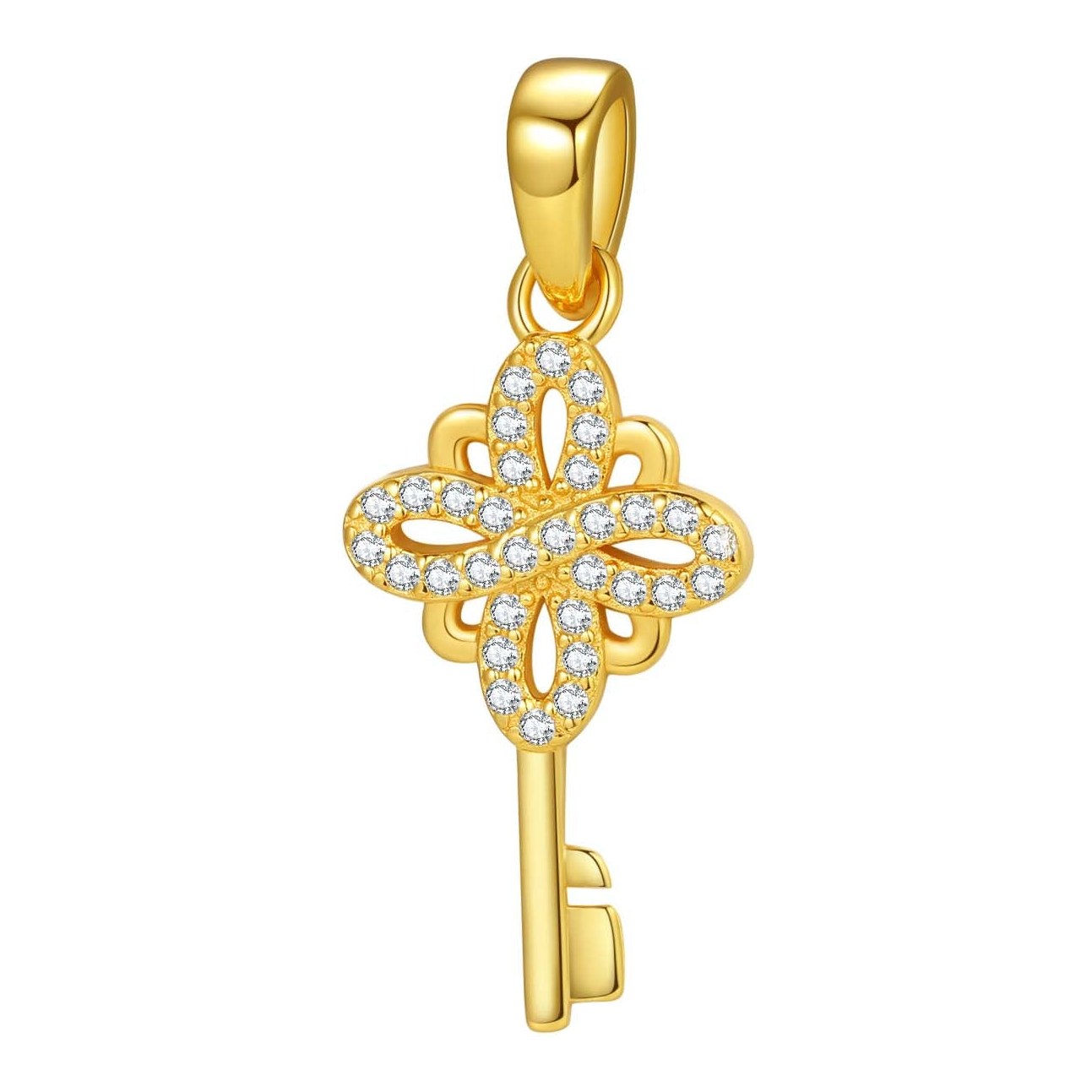 Hey Happiness Key Halskette mit Anhänger for New Beginnings Sterlingsilber