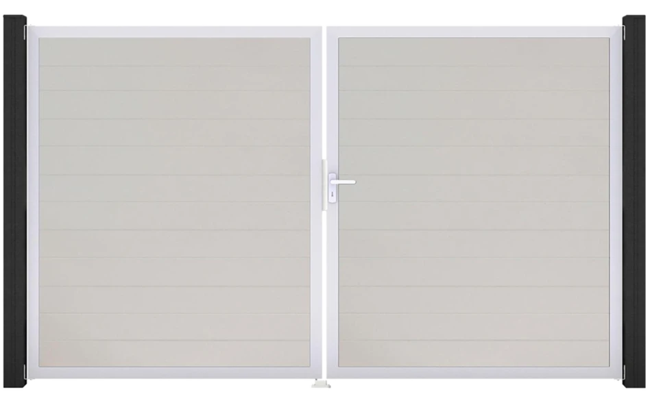 GroJa Doppeltor BasicLine – PVC-Steckzaun