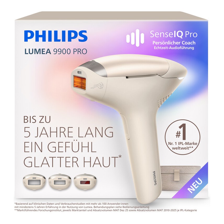 Philips Lumea 9900 Pro IPL Haarentfernungsgerät für bis zu 5 Jahre glatte