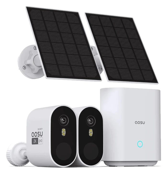 aosu | SECURITY SolarCam System Pro – 2K 2-Cam Kit