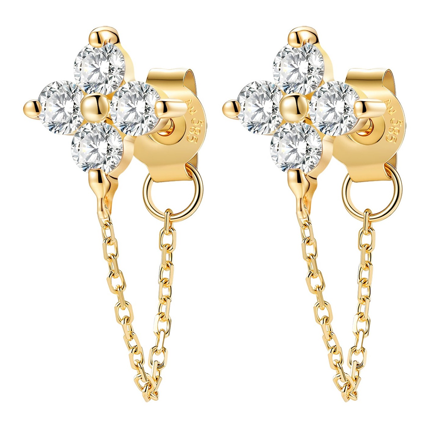 Hey Happiness Luck Chain Ohrringe 14K Gold