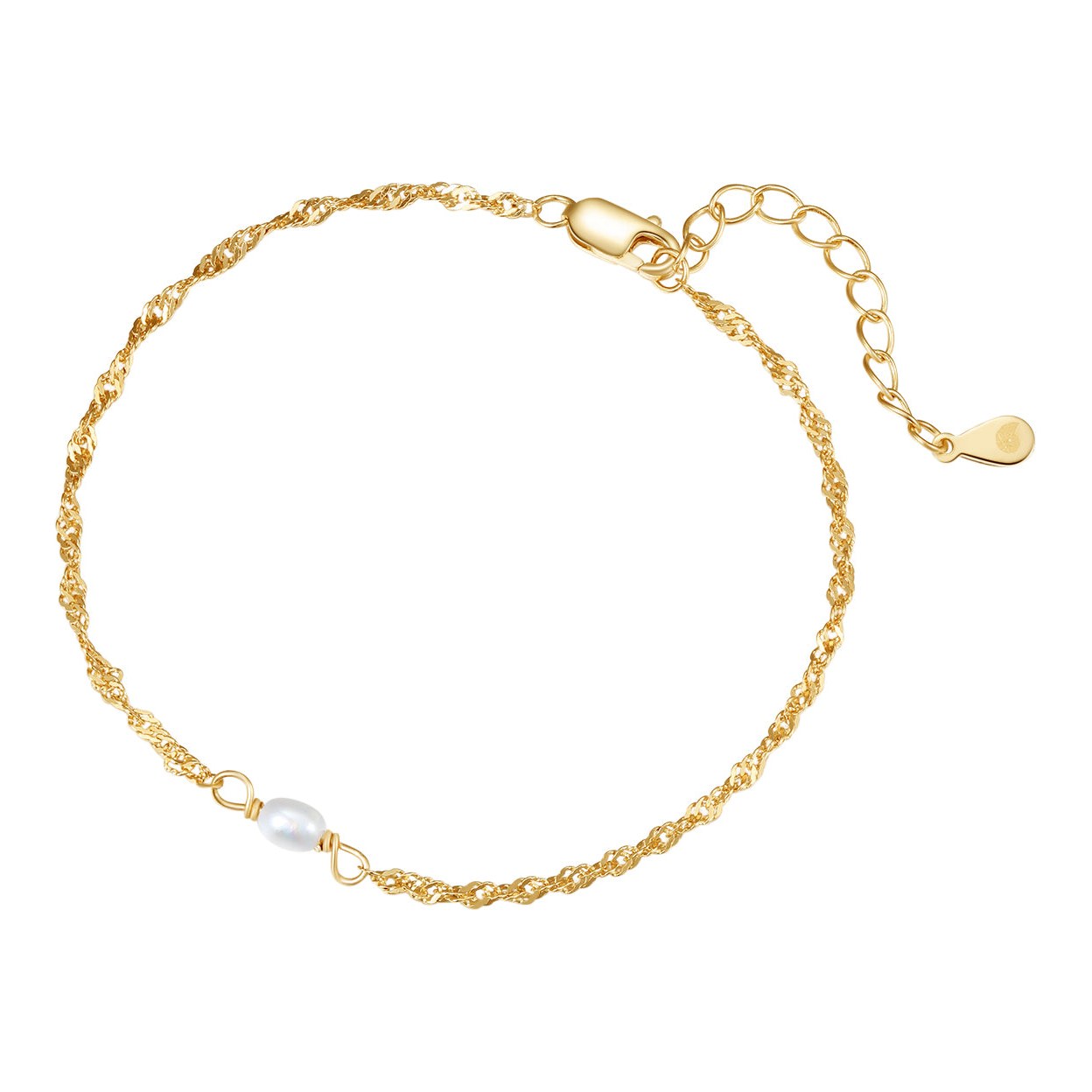 Hey Happiness Perle Armband Sterlingsilber Gold