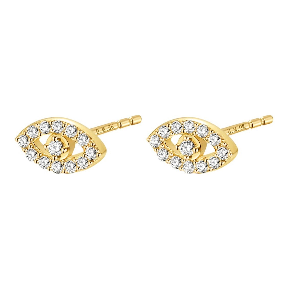 Hey Happiness Protection Studs 9K Gold – Gold / Single