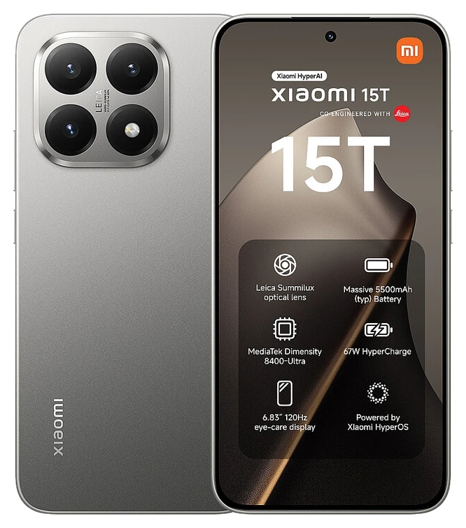 Xiaomi 15T 12GB RAM 256GB Smartphone + Anker 20W 2-Port Charger & USB-C Cable