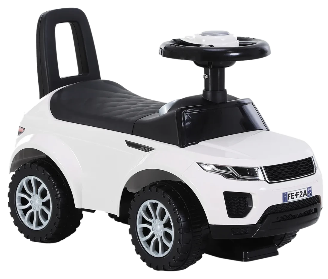 HOMCOM Kinderfahrzeug Rutschauto Lauflernhilfe mit Hupe Stauraum PP Weiß 62 x