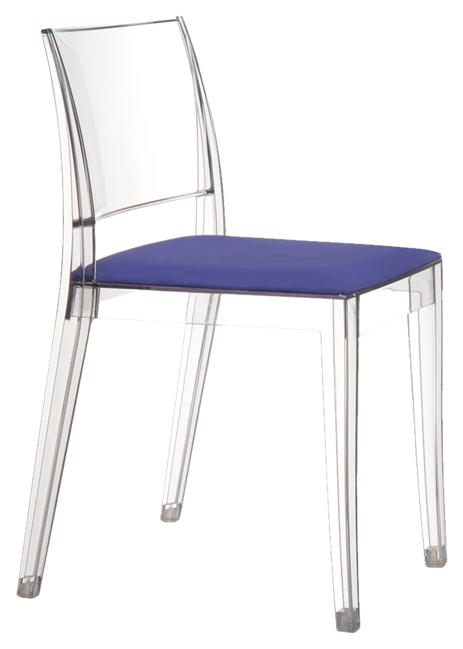 Papatya Stuhl mit Sitzkissen Gyza transparent purpures Gewebe