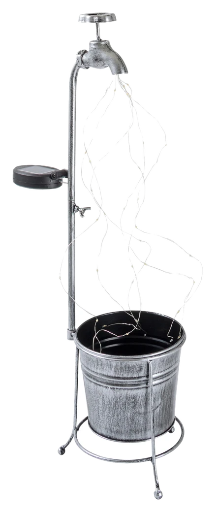 viva domo LED-Solar-Blumentopf „Wasserhahn“