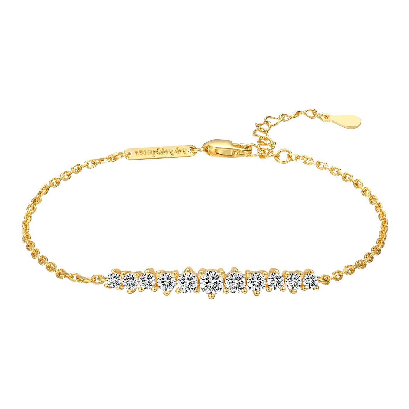 Hey Happiness Tennis Glow Armband Sterlingsilber