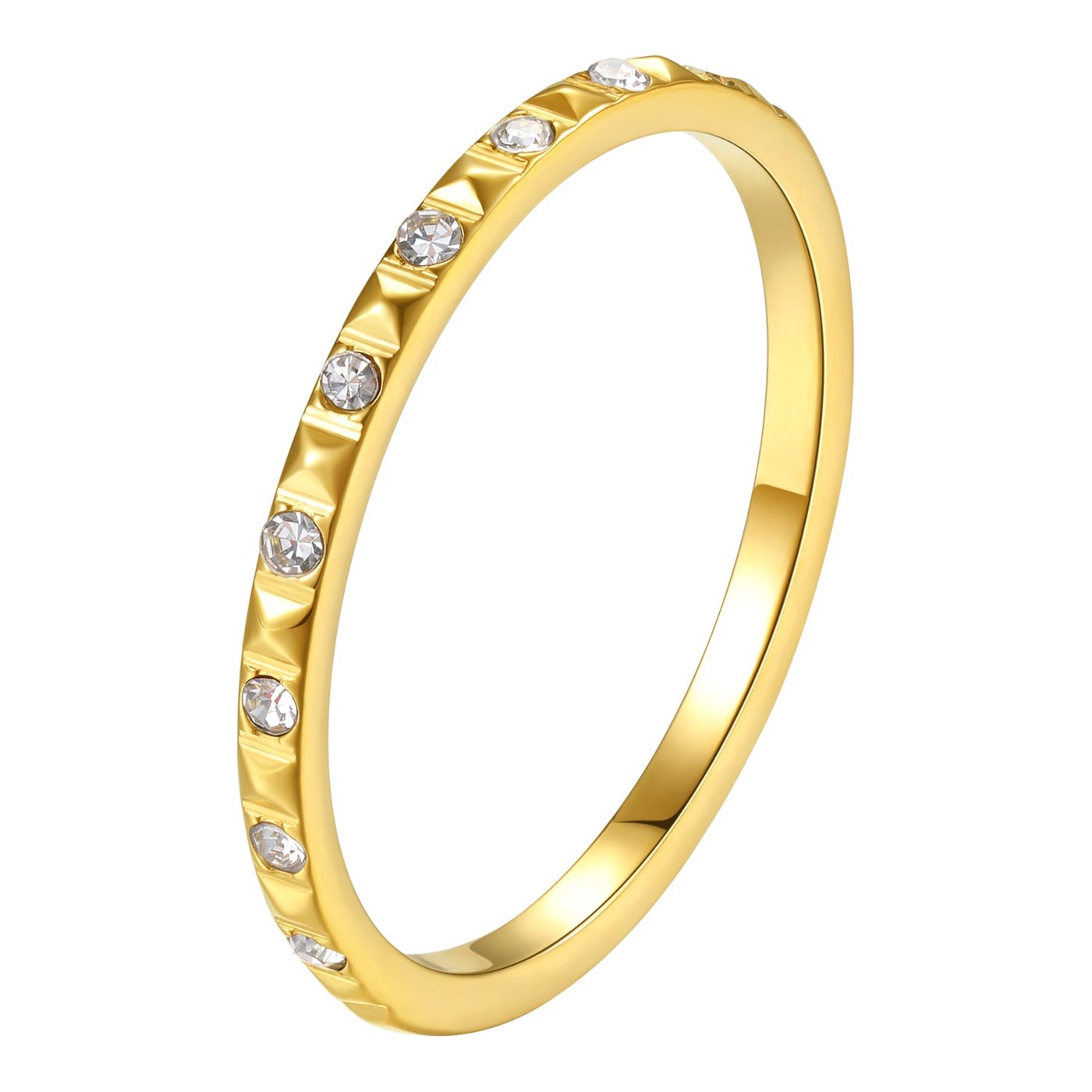 Hey Happiness Edelstein Pyramid Ring Edelstahl