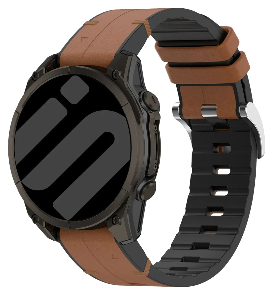 Strap-it Garmin Quatix 3 / 6x / 7x Solar Hybrid-Lederarmband (Braun)