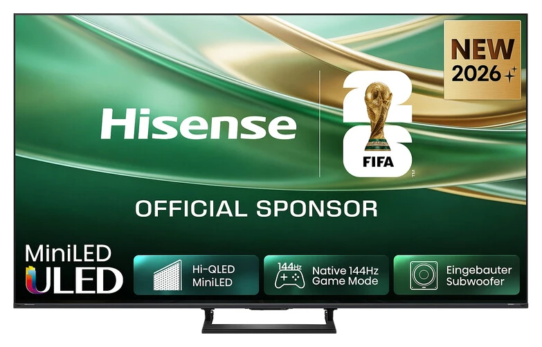 Hisense 55E8S 55-Zoll 4K UHD QLED Mini-LED Smart-TV 144Hz HomeOS U9 Schwarz