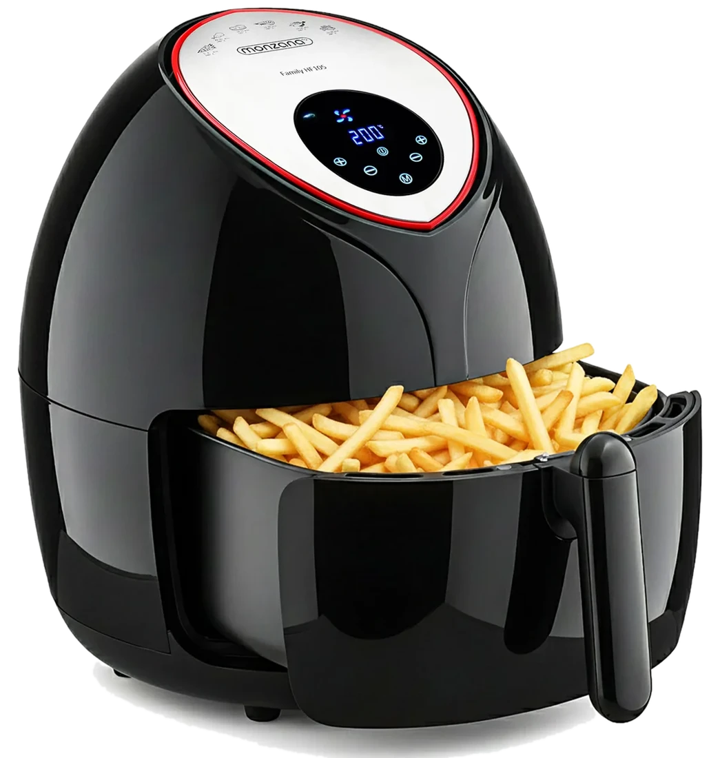 monzana® Heißluftfritteuse 9in1 Schwarz inkl Rezeptheft 1850W