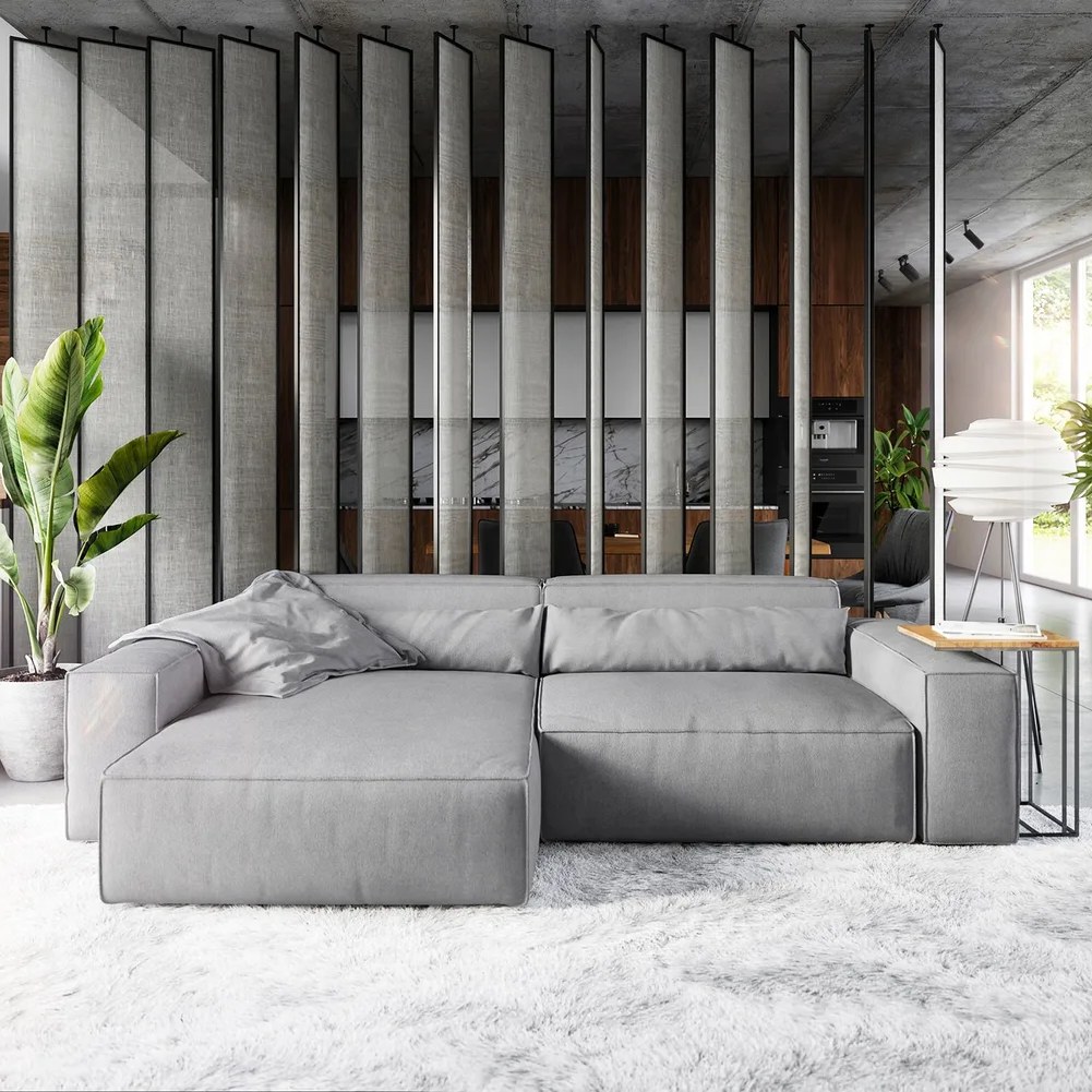 DELIFE Ecksofa Sirpio XL 270x170 cm Mikrofaser Grau Recamiere variabel
