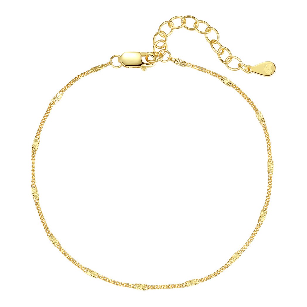Hey Happiness Delicate Starburst Chain Armband Sterlingsilber Gold
