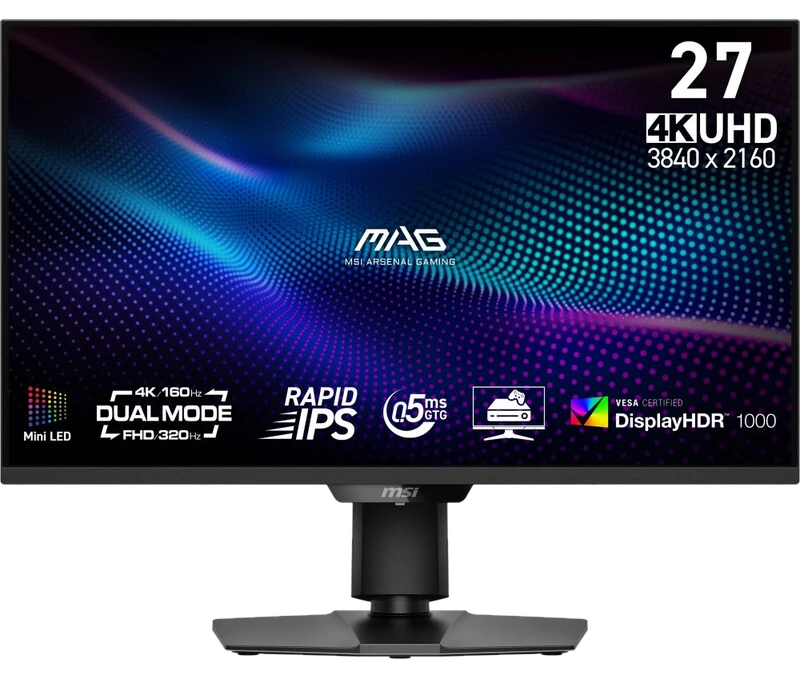 MSI Gaming Monitor 27" MAG 274UPDFDE: UHD 160 Hz Mini-LED Rapid IPS Panel