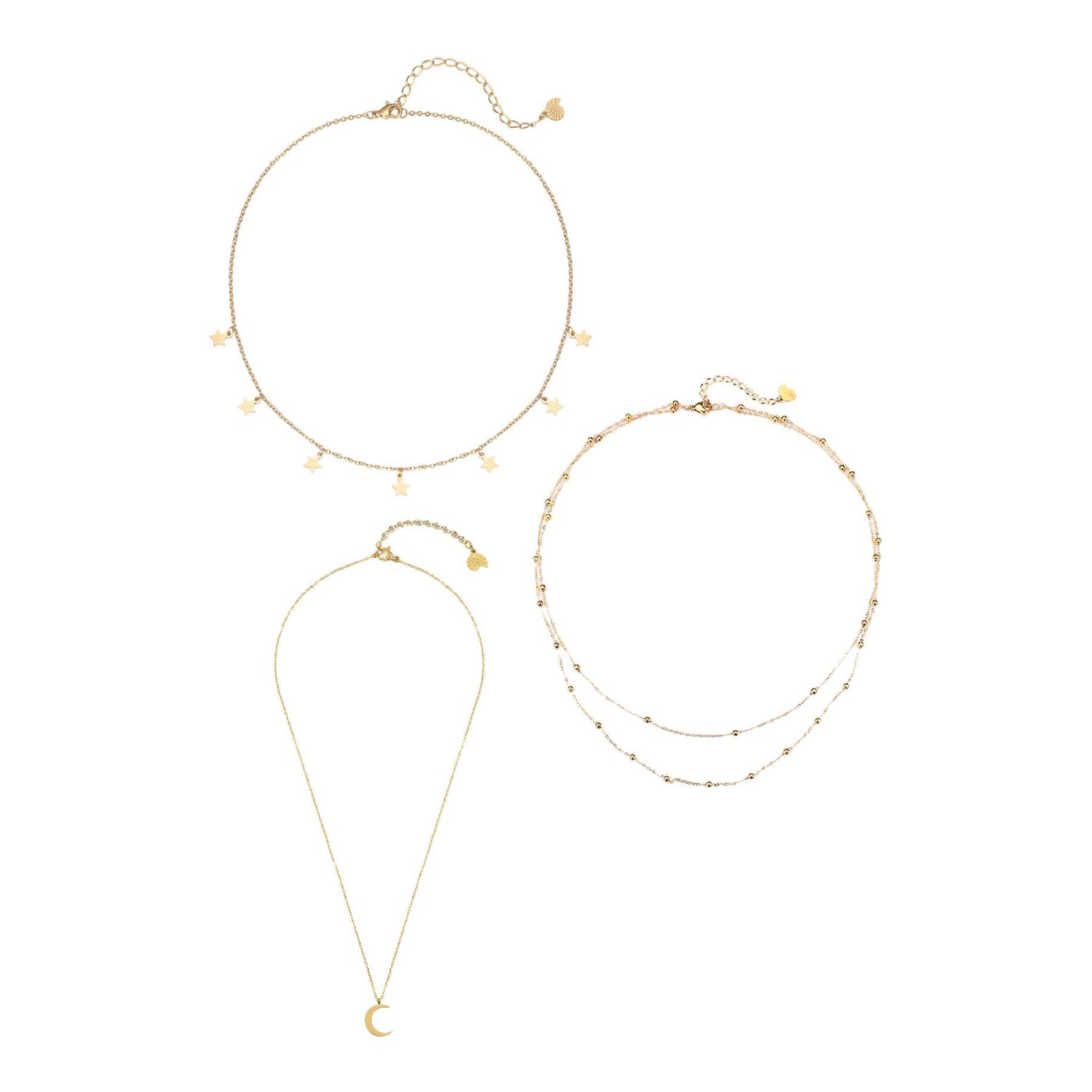 Hey Happiness Multilayer Halskette Set in Gold