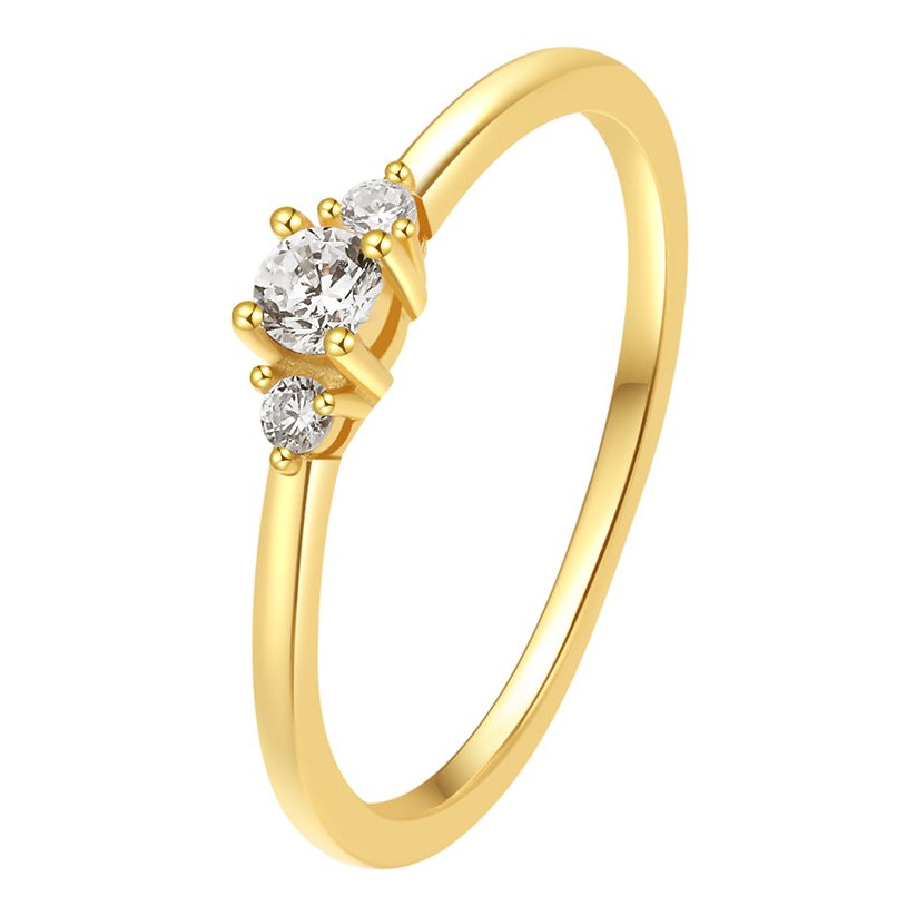Hey Happiness Slim Trio Ring Sterlingsilber Gold