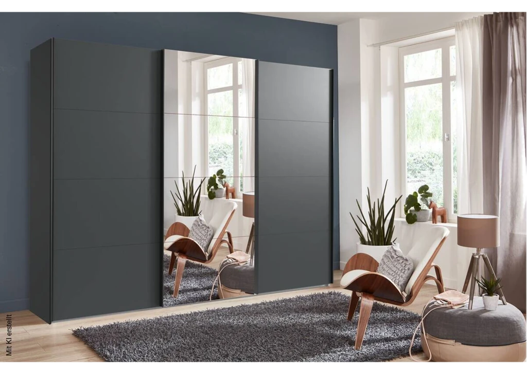 Schwebetürenschrank Graphit
