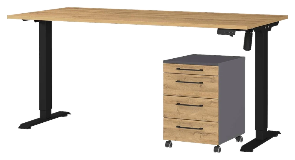 Germania Büro-Sets 9750-582 Eiche Grand-Son Nachbildung Graphit schwarz