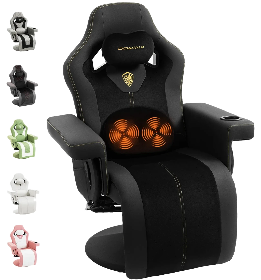 Dowinx Recliner Chair mit Massage Lumbar LS-66D3A Schwarz-yellow