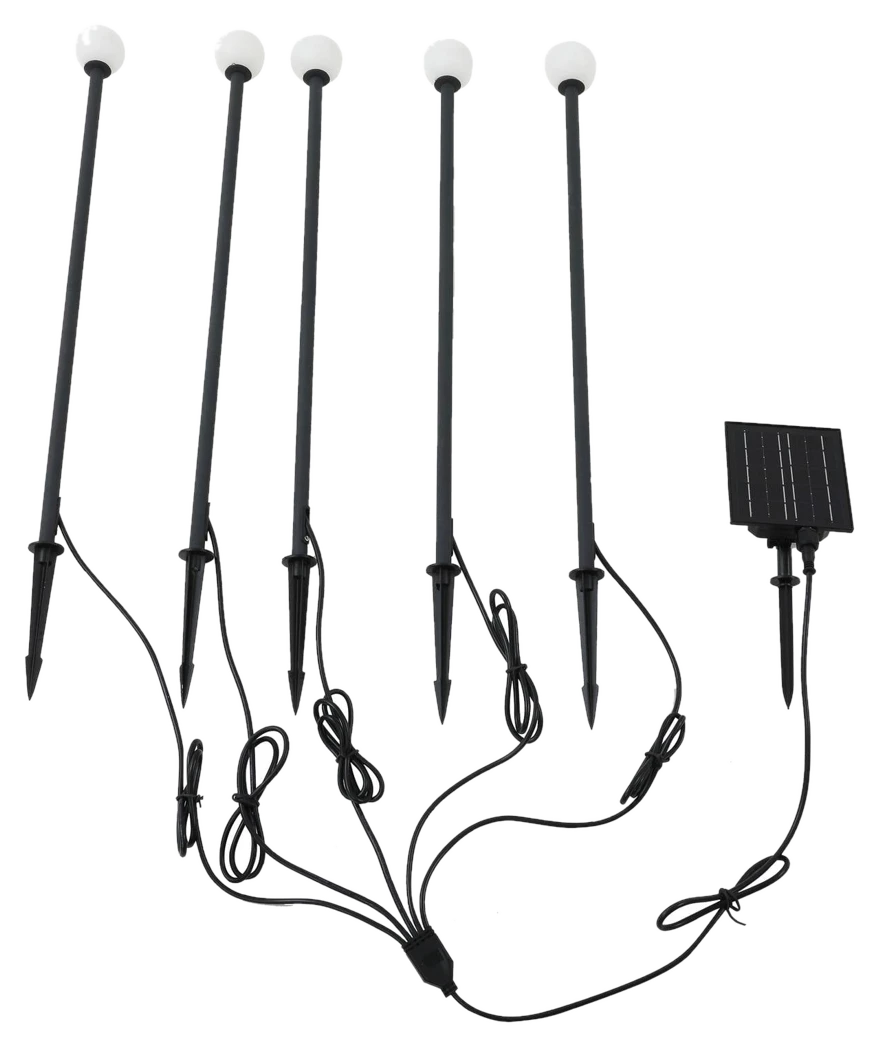 Lindby LED-Solarleuchte Freydis, 5er-Set