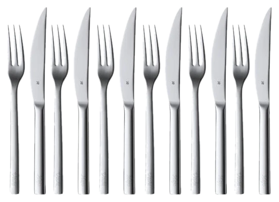 WMF 12-teiliges Steakbesteck »Nuova« silber
