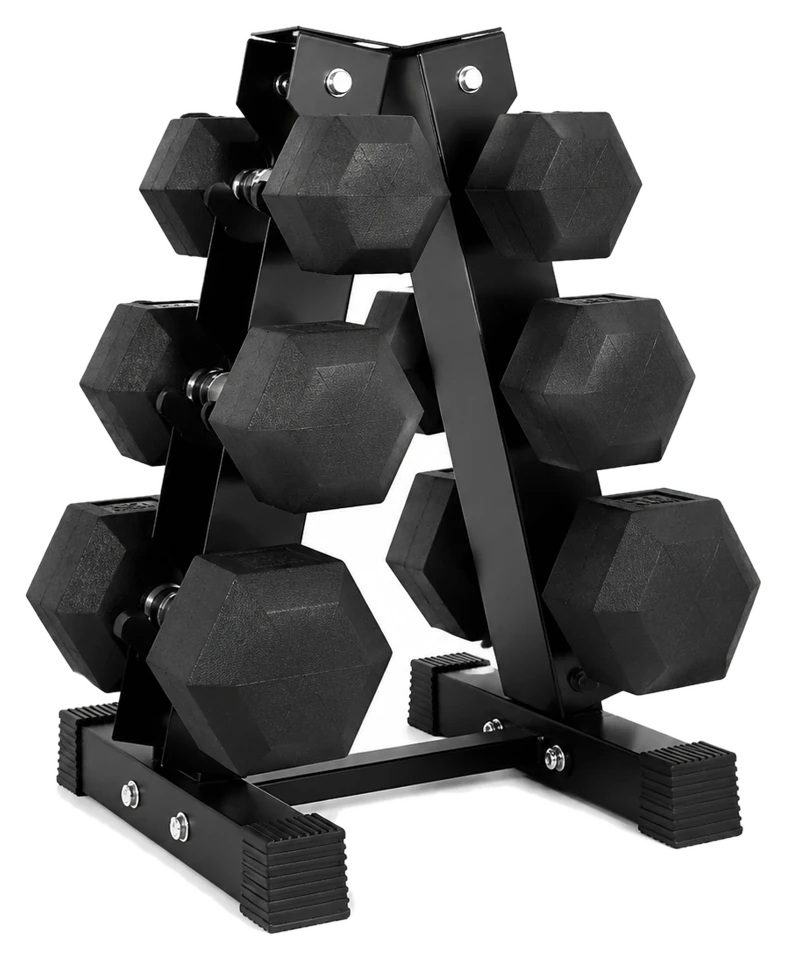 RitFit PVC Hex‑Hanteln Set mit Hantelständer