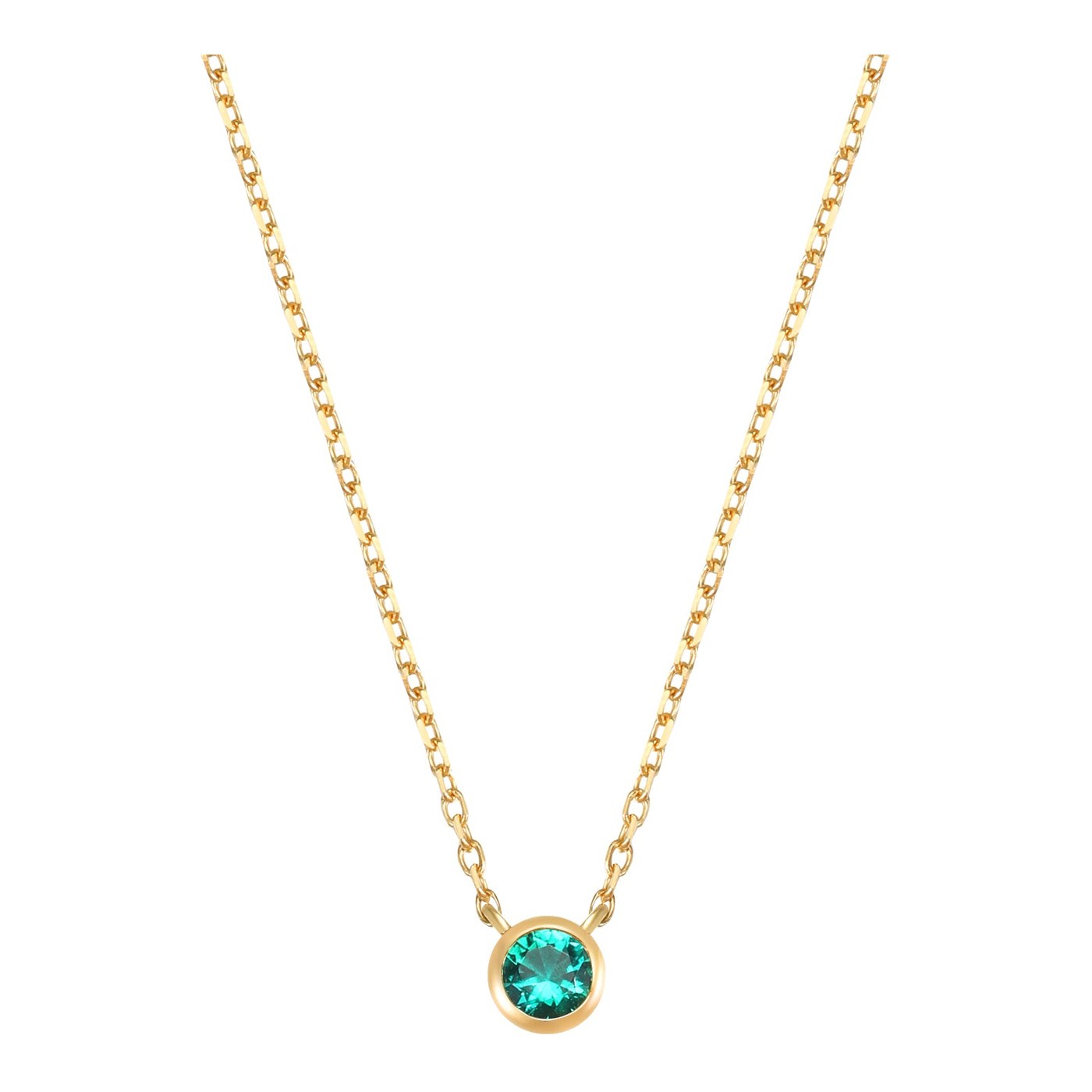 Hey Happiness Evergreen Soul 14K Gold Emerald Halskette