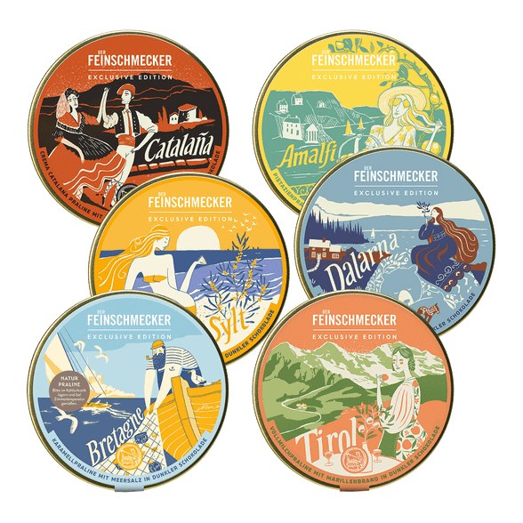 Feinschmecker-Edition Schokoladenpralinen – 6er-Set. . Goldhelm
