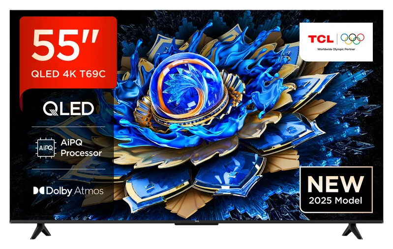 TCL Fernseher 55T69C 55 Zoll QLED Smart TV 4K HDR Dolby Vision Atmos Google