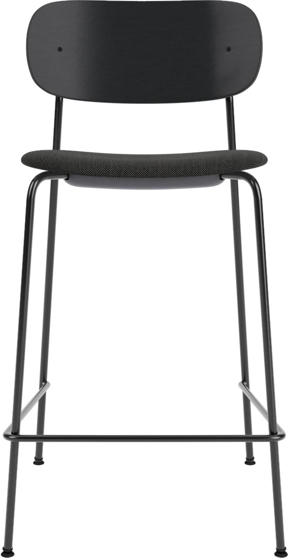 Barhocker Co Barstuhl 95 cm schwarz Rückenlehne schwarze Eiche mit gepolstertem Sitz