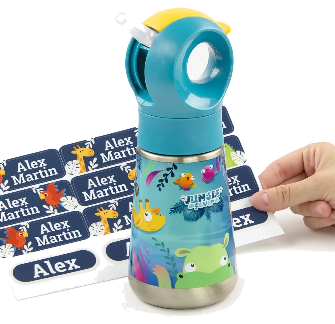 Stikets Personalisierte Edelstahl-Kindertrinkflasche Maped Jungle Fever