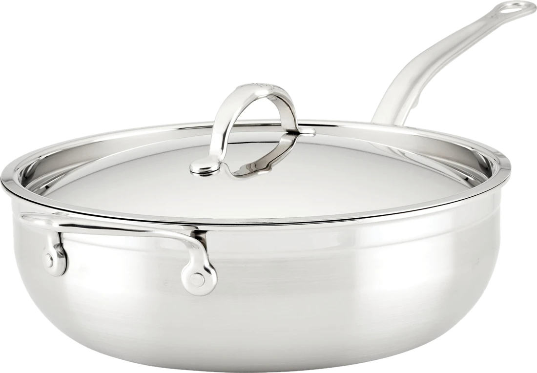 Stahlpfannen Probond Tiefe Pfanne mit Deckel 28 cm
