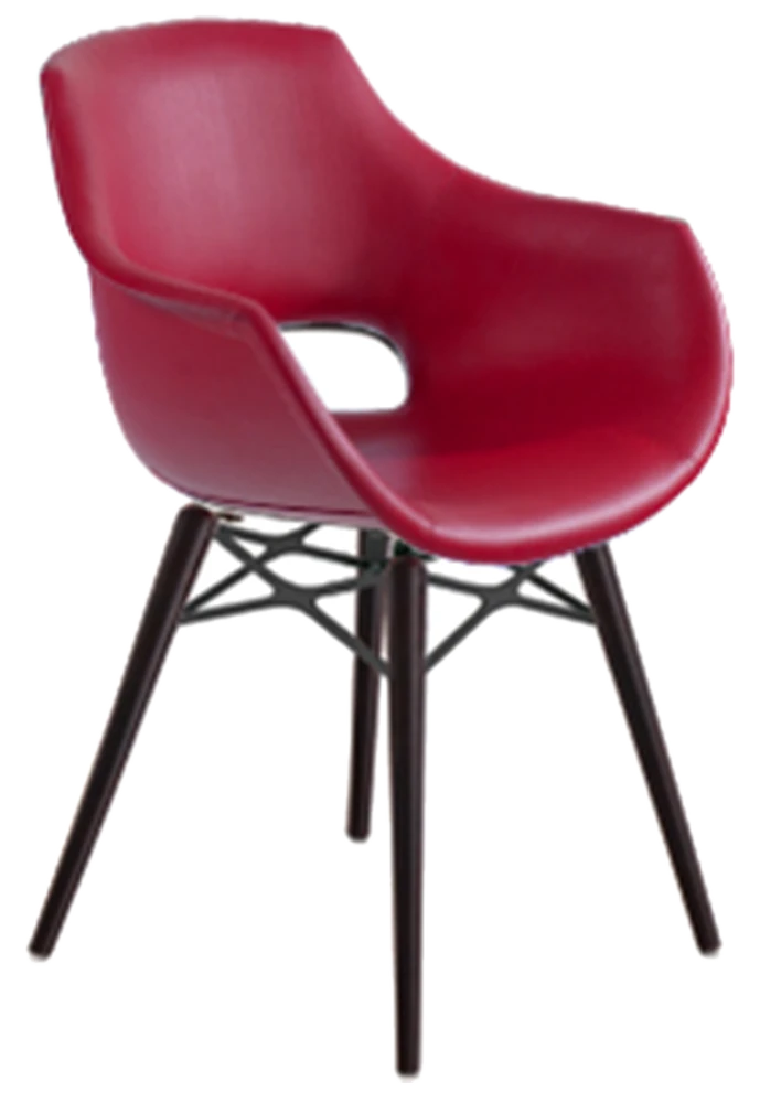 Sessel Papatya OPAL WOX KD – dunkelrote Kunstlederplatte