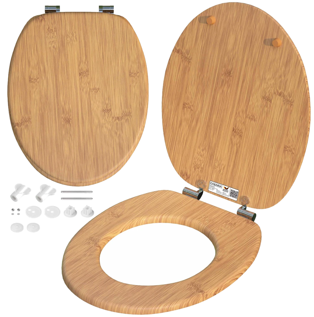 Casaria® Toilettensitz Bambus mit Absenkautomatik