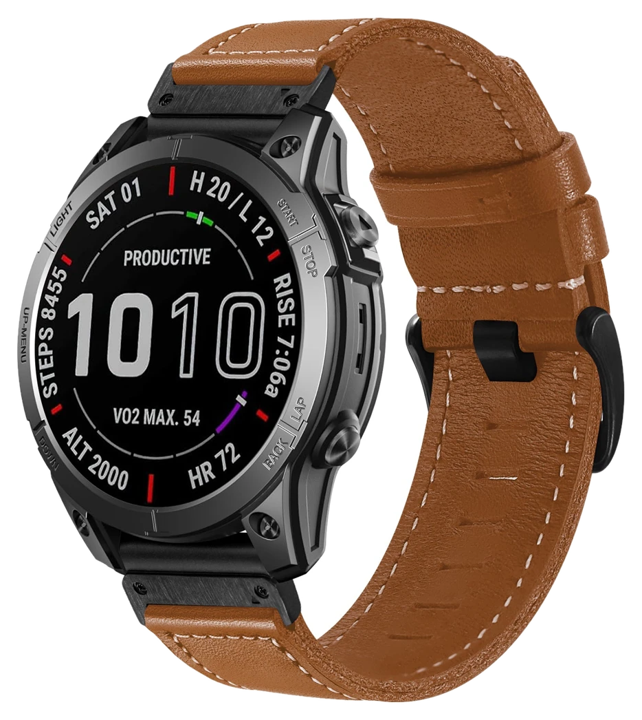 Strap-it Garmin Quatix 3 / 6x / 7x Solar Premium Lederarmband (Braun)