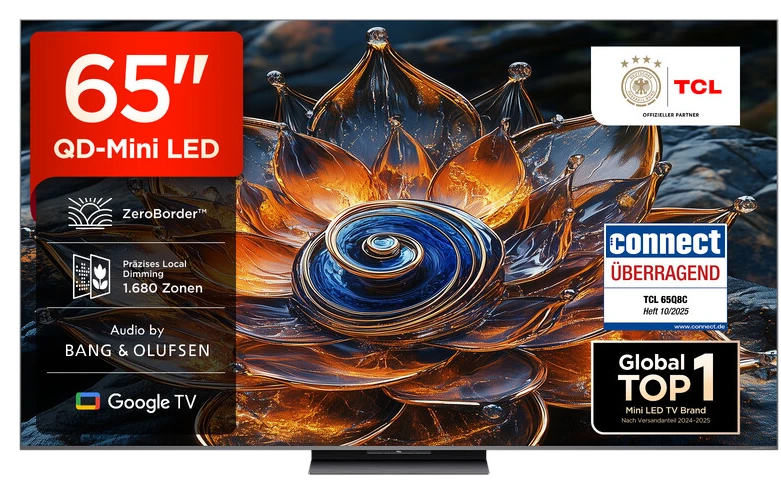 TCL 65 Zoll (165 cm) Q8C 65Q8C QD Mini LED 4K Smart Google TV: HDR Premium