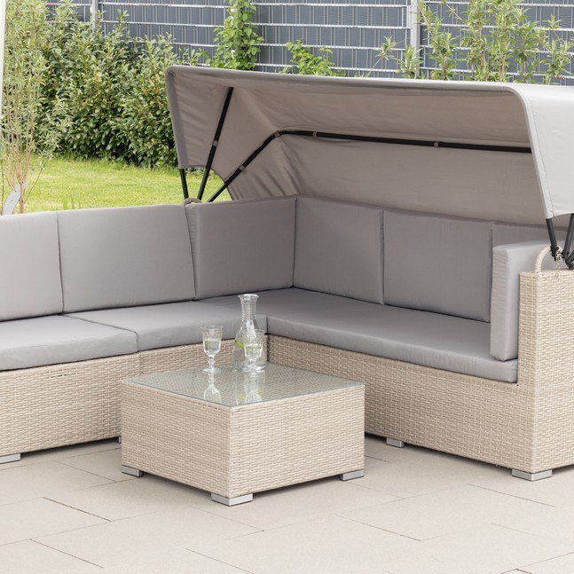 Hardin 1fachgut 14tlg. Gartenlounge-Set mit Überdachung