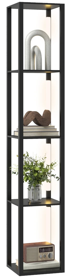 HOMCOM Stehlampe mit Regalen